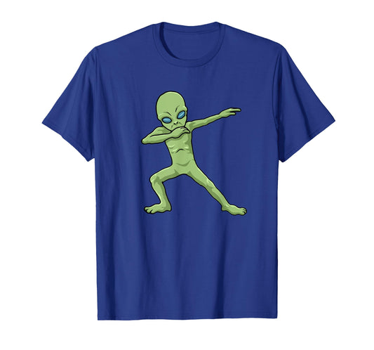 Funny Halloween Clothing Dabbing Alien T-Shirt - Men's Black Short Sleeve Classic Fit Crew Neck T-Shirt - Small
