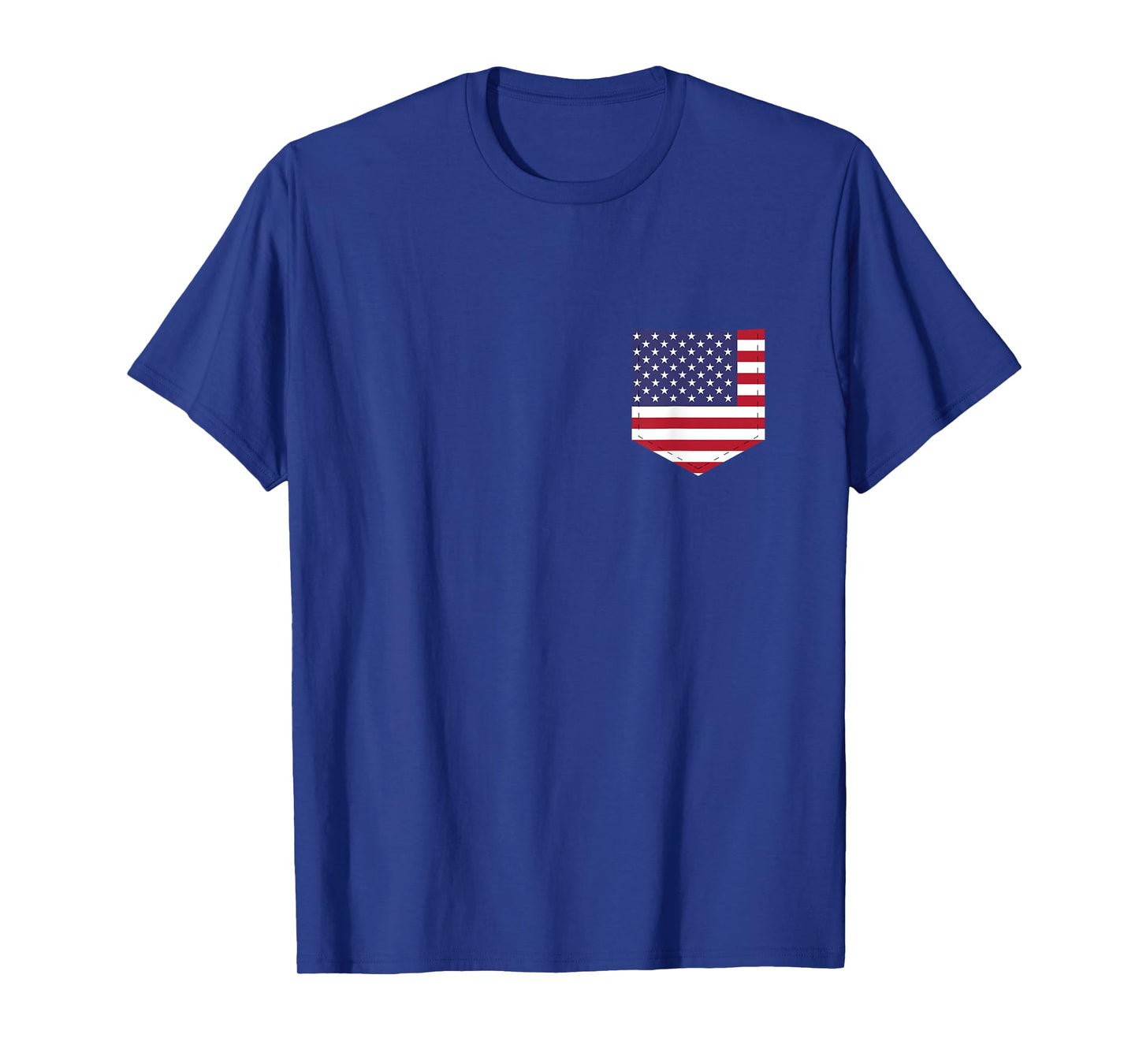 United States Flag T-Shirt with Printed American Flag Pocket T-Shirt