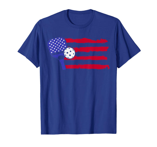 Pickleball US Flag American Patriotic Pickleball 4th Of July Women Kids Men T-Shirt