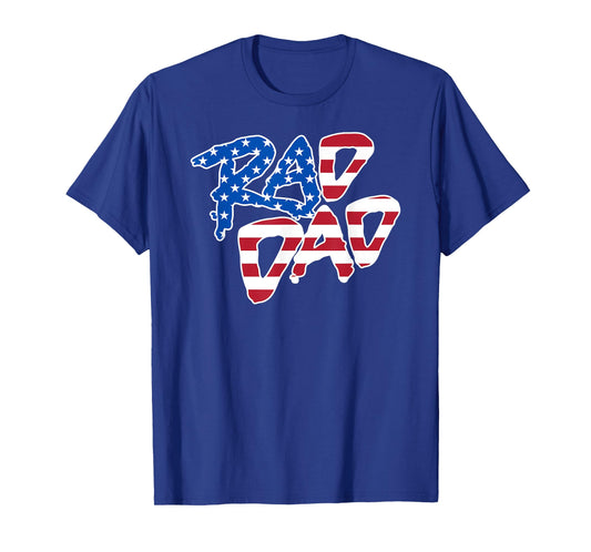 RAD DAD - Retro 4th of July USA Flag T-Shirt for Women Men