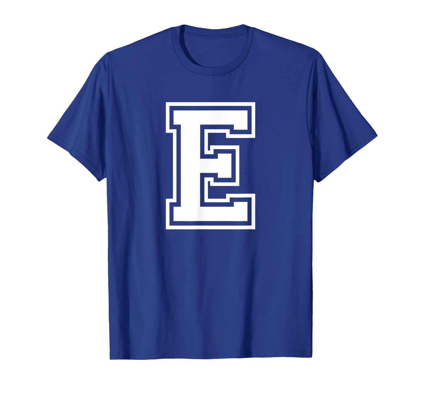 Letter E Name Initial Varsity Alphabet Monogram T-Shirt