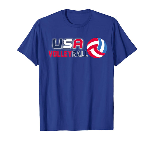 USA Flag Volleyball Shirt: Men and Women's Volleyball Tee T-Shirt