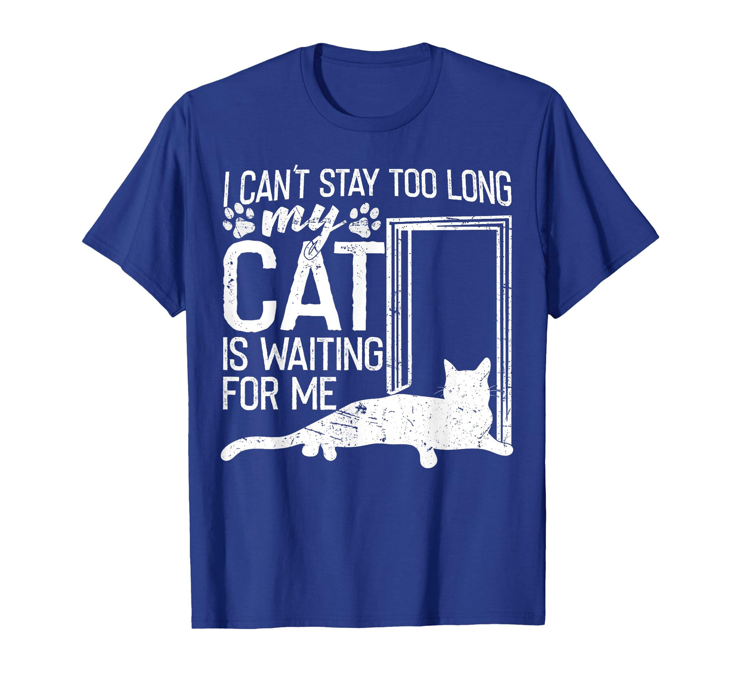 I Can't Stay Too Long. My Cat is Waiting For Me Cat Lover T-Shirt for Men Women Kids