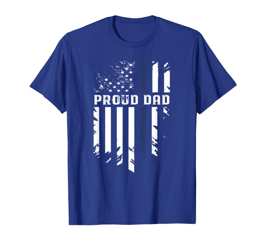 Thin Blue Line Proud Dad Police Family T-Shirt T-Shirt