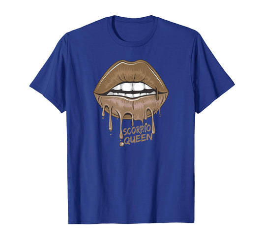 Sexy Scorpio Queen October November Birthday Women Lips Mom T-Shirt