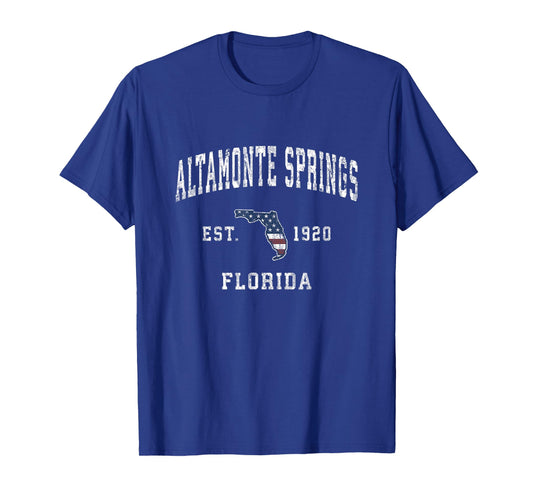 Altamonte Springs Florida Vintage American Flag Design Women Kids Men T-Shirt