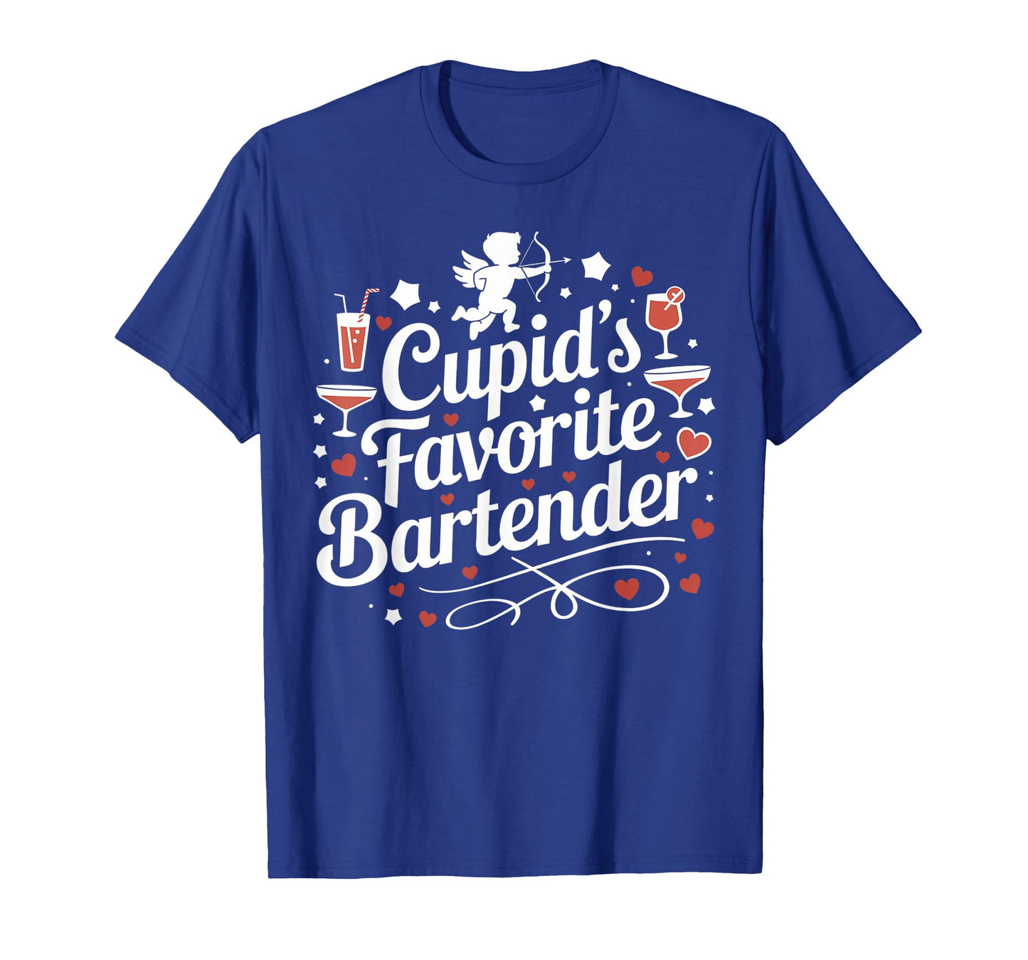 Cupid’s Favorite Bartender Funny Valentine Drink Design T-Shirt