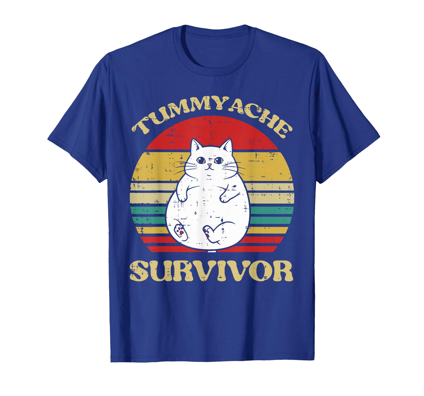 Fat Cat Tummy Ache Survivor Funny Saying Meme Men Women Kids T-Shirt