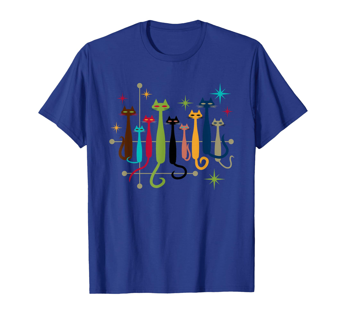 Vintage Retro Mid-Century Modern Look Cats 50s 60s Style T-Shirt