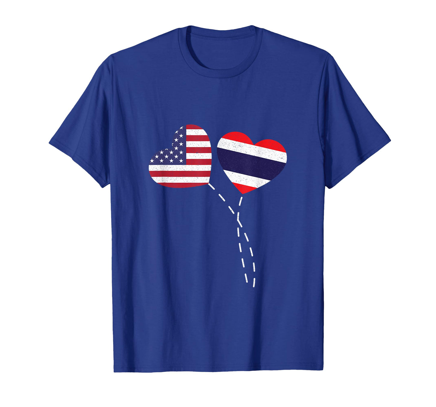 Loving USA Thailand Flag Heart Thai Americans Love T-Shirt