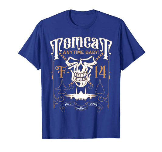 Classic F-14 Tomcat Military Fighter Jet Skull T-Shirt