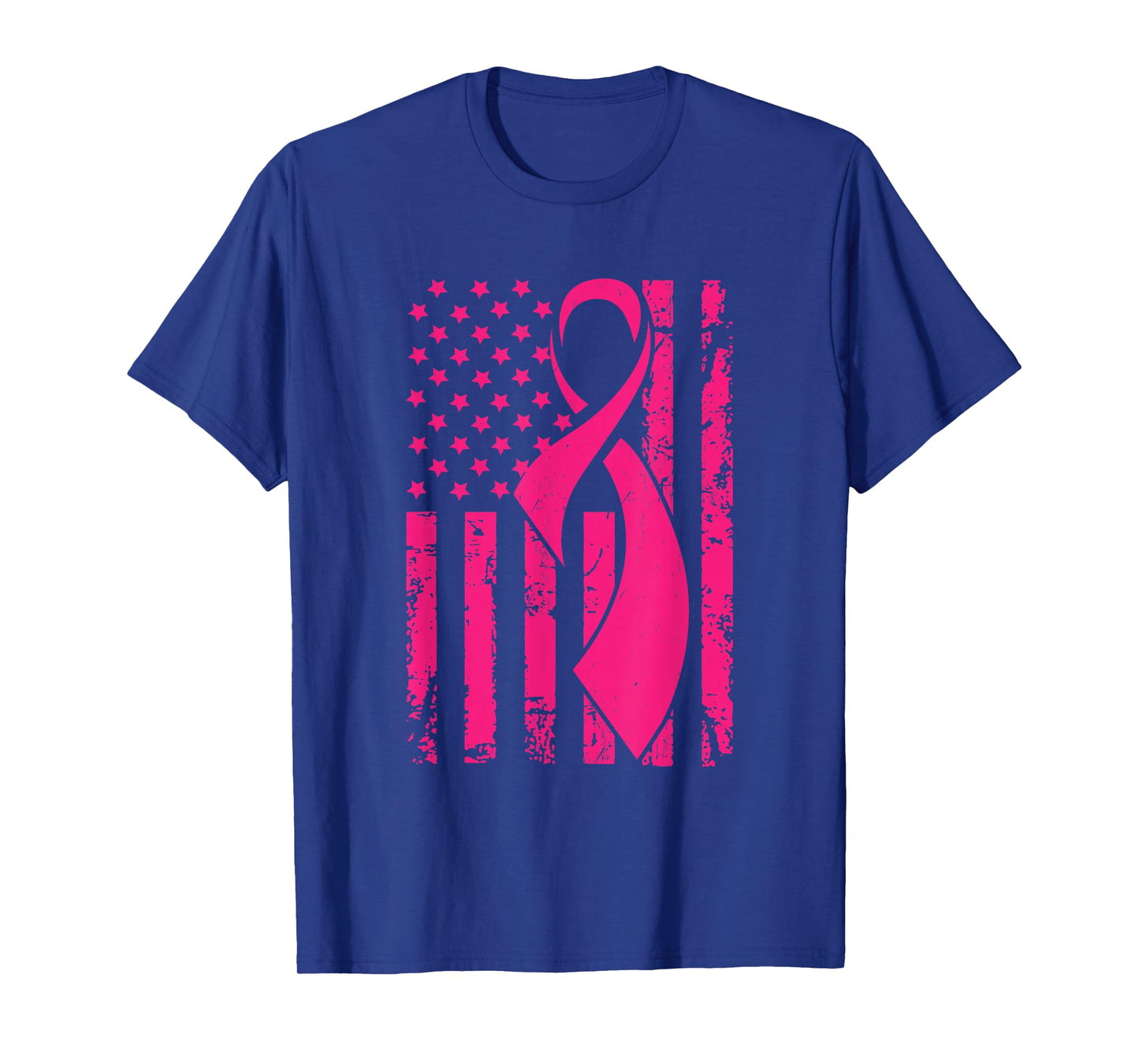 American Flag Distressed Breast Cancer Awareness T-shirt T-Shirt