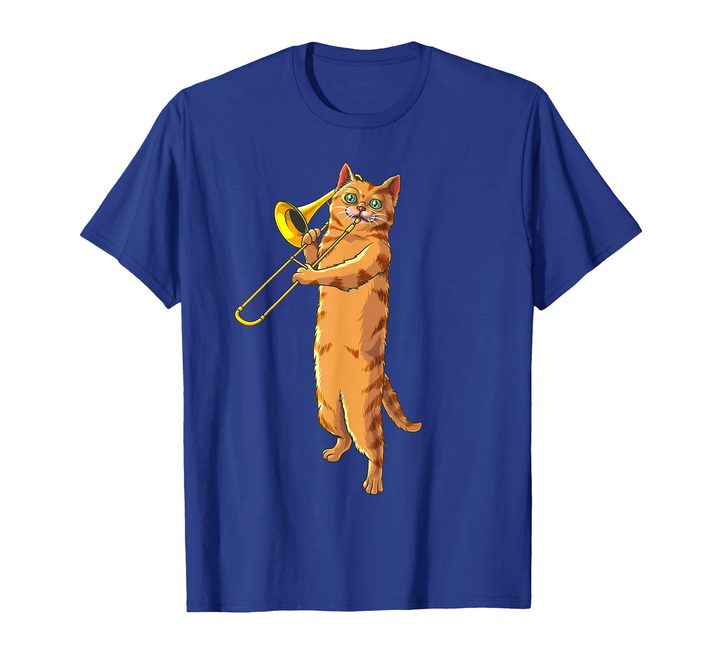 Funny Cat Playing Trombone Gift | Cool Kitten Musician Fan T-Shirt