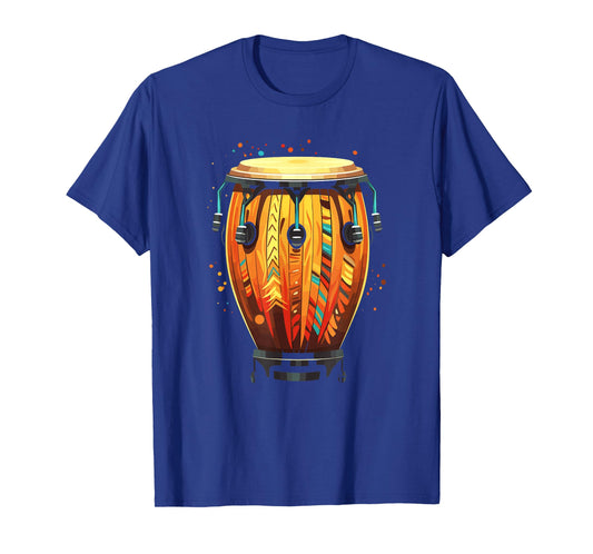 Conga Drum Instrument Musician by SteMi Men's Black T-Shirt Small Classic Fit Short Sleeve Modern U-Neck T-Shirt