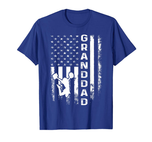 Cheer Granddad American Flag Cheerleading Cheerleader T-Shirt