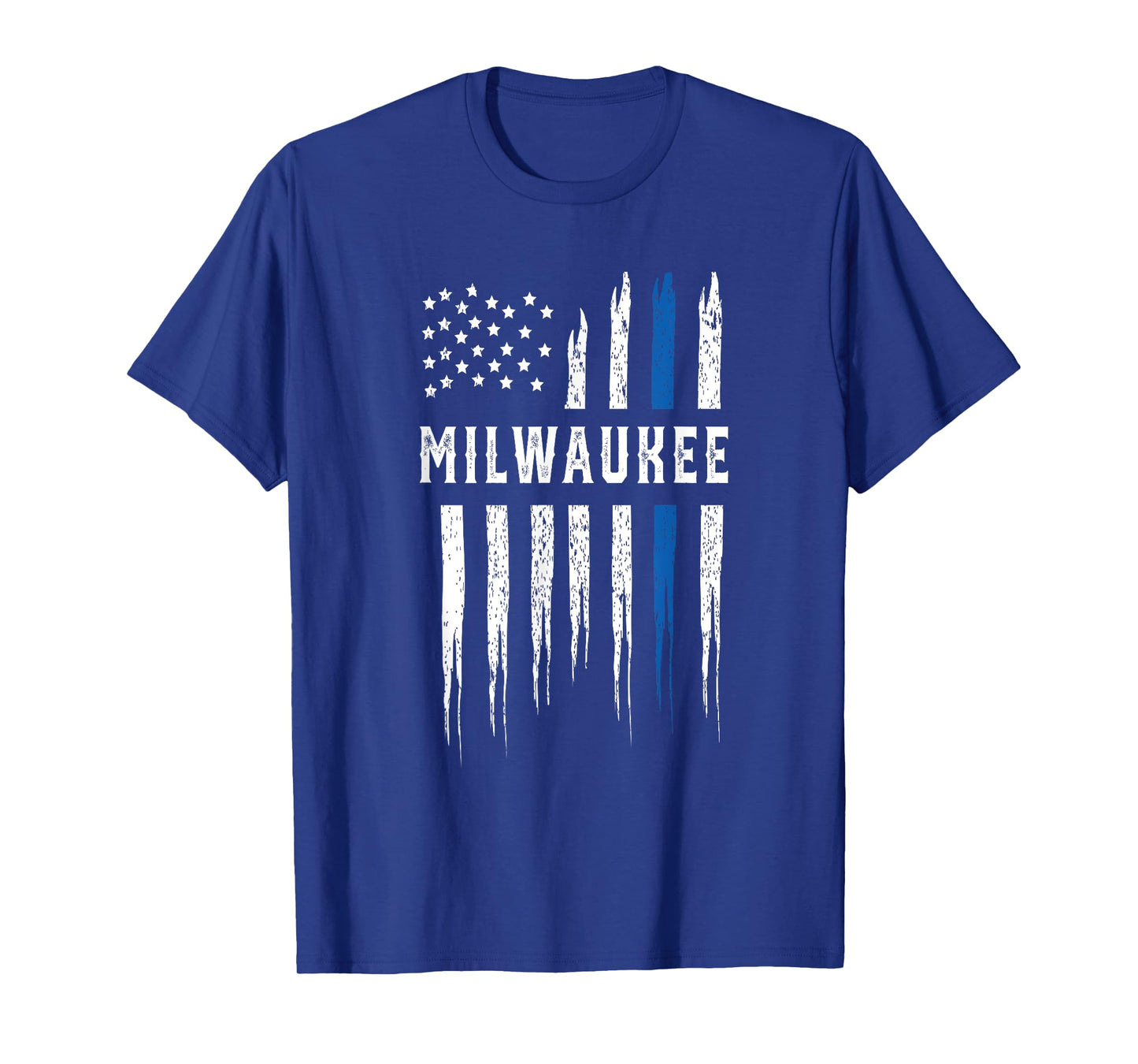 Thin Blue Line Heart Milwaukee Police Officer Wisconsin Cops T-Shirt