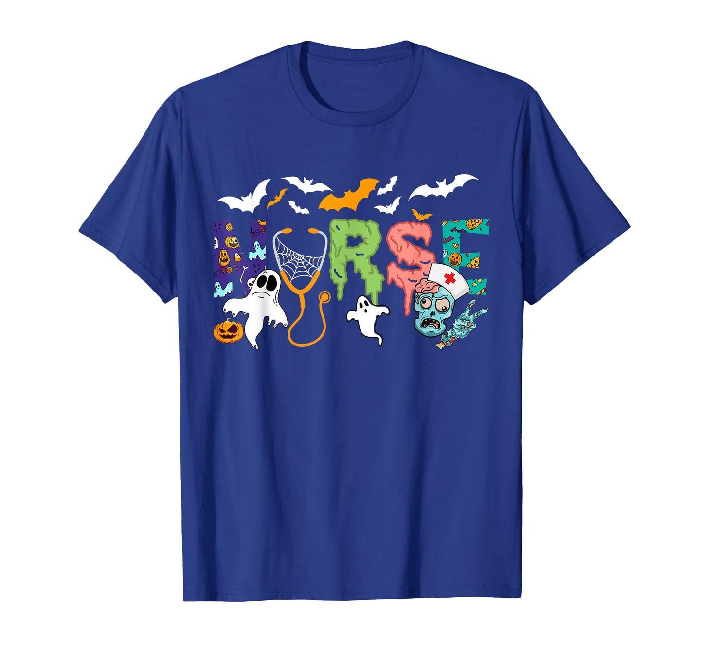 Cute Halloween Nurse Nursing Zombie Halloween Pattern T-Shirt