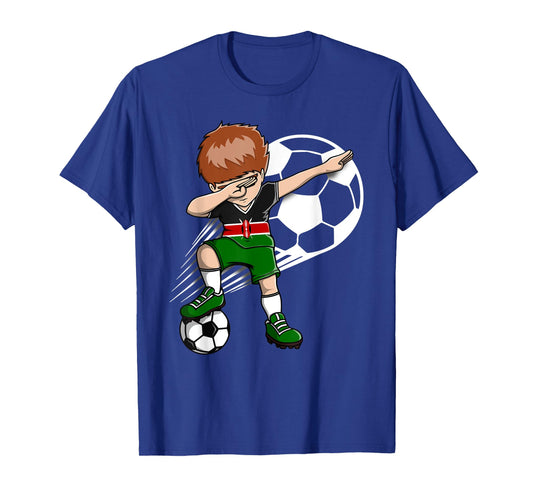 Dabbing Soccer Boy - Kenya Jersey Kenyan Football Fans Sport T-Shirt