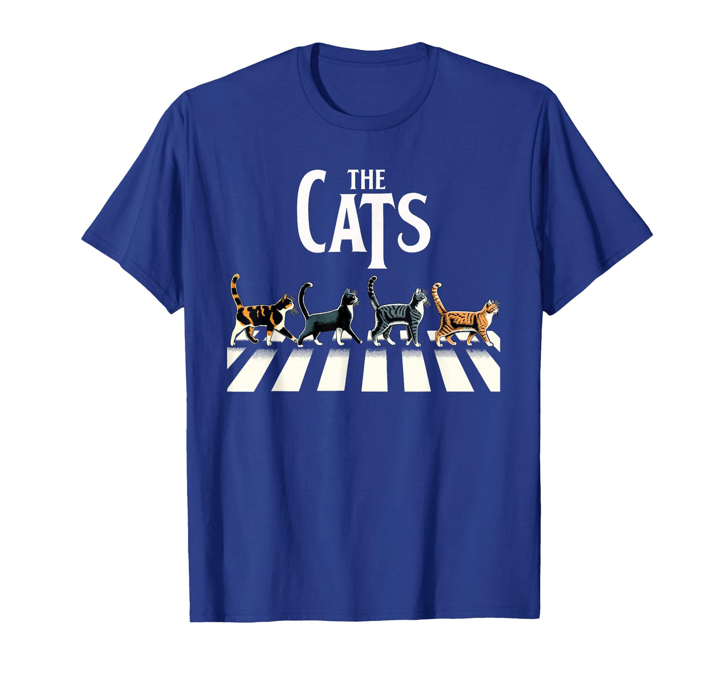 Retro Cat Rock Music Gift Men Kids Women Funny Cat T-Shirt