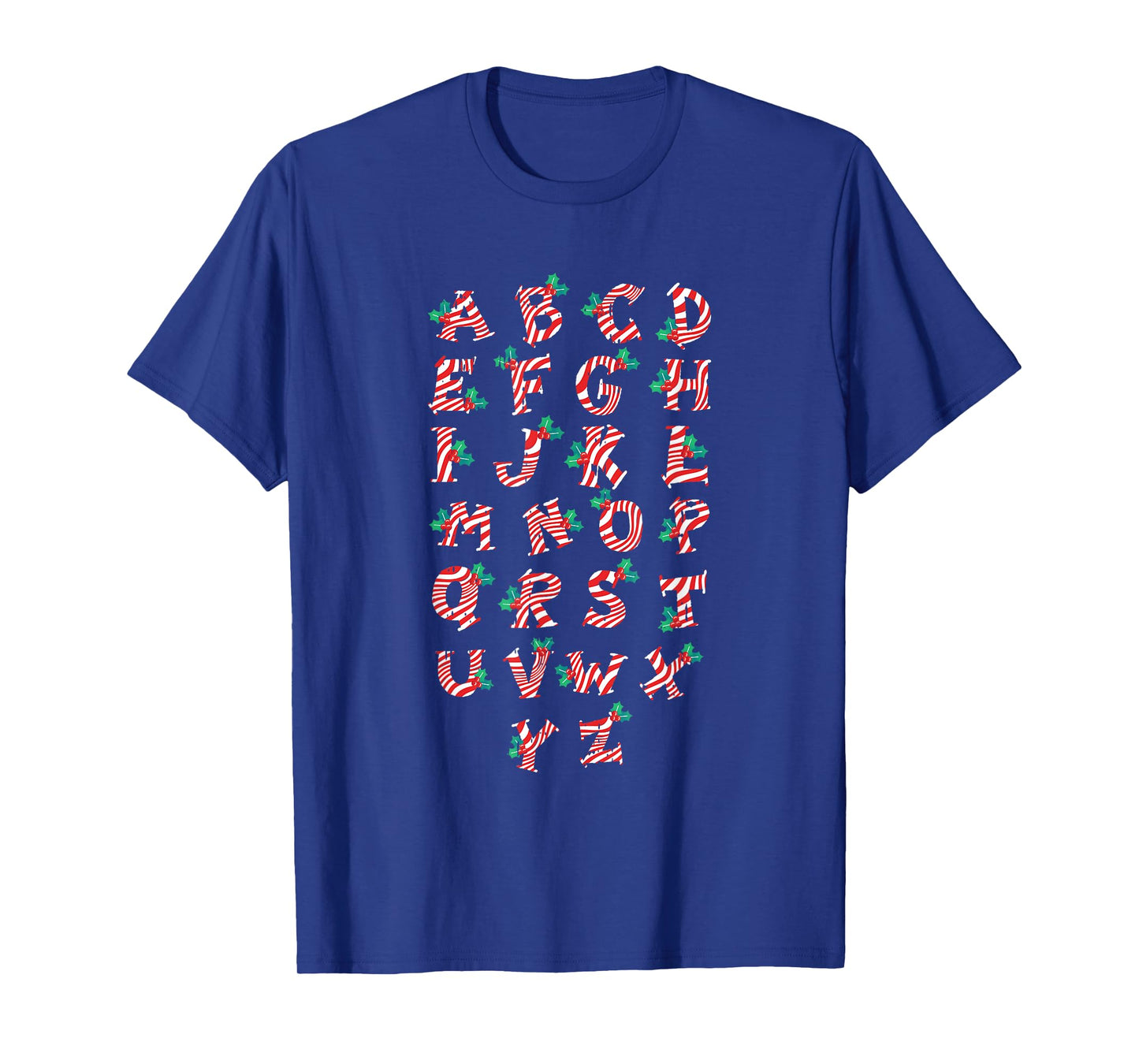 Christmas Alphabet Candy Cane X-Mas Holiday Teacher T-Shirt for Men Women Kids