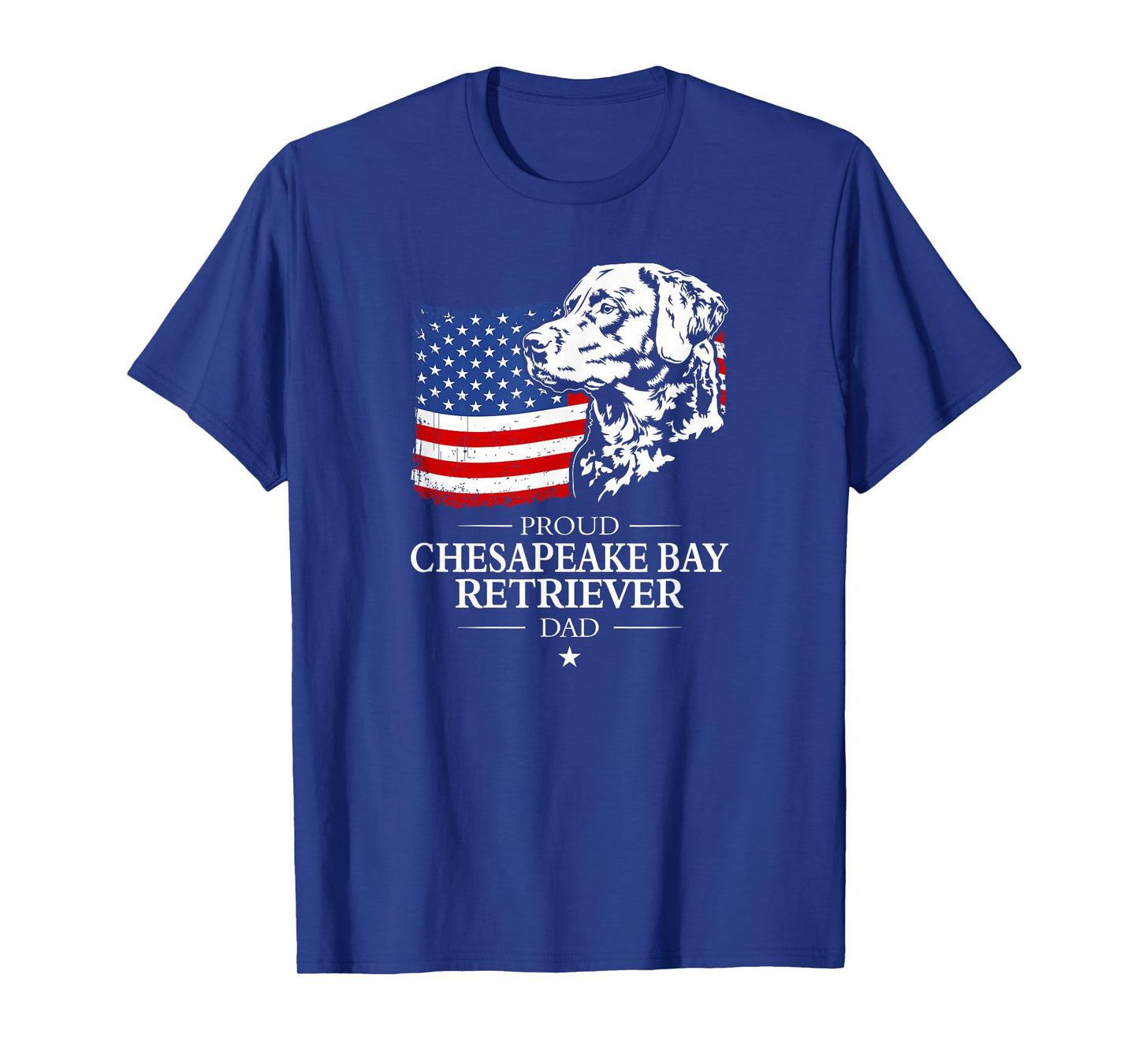 Chesapeake Bay Retriever Dad American US Flag Patriotic Dog T-Shirt