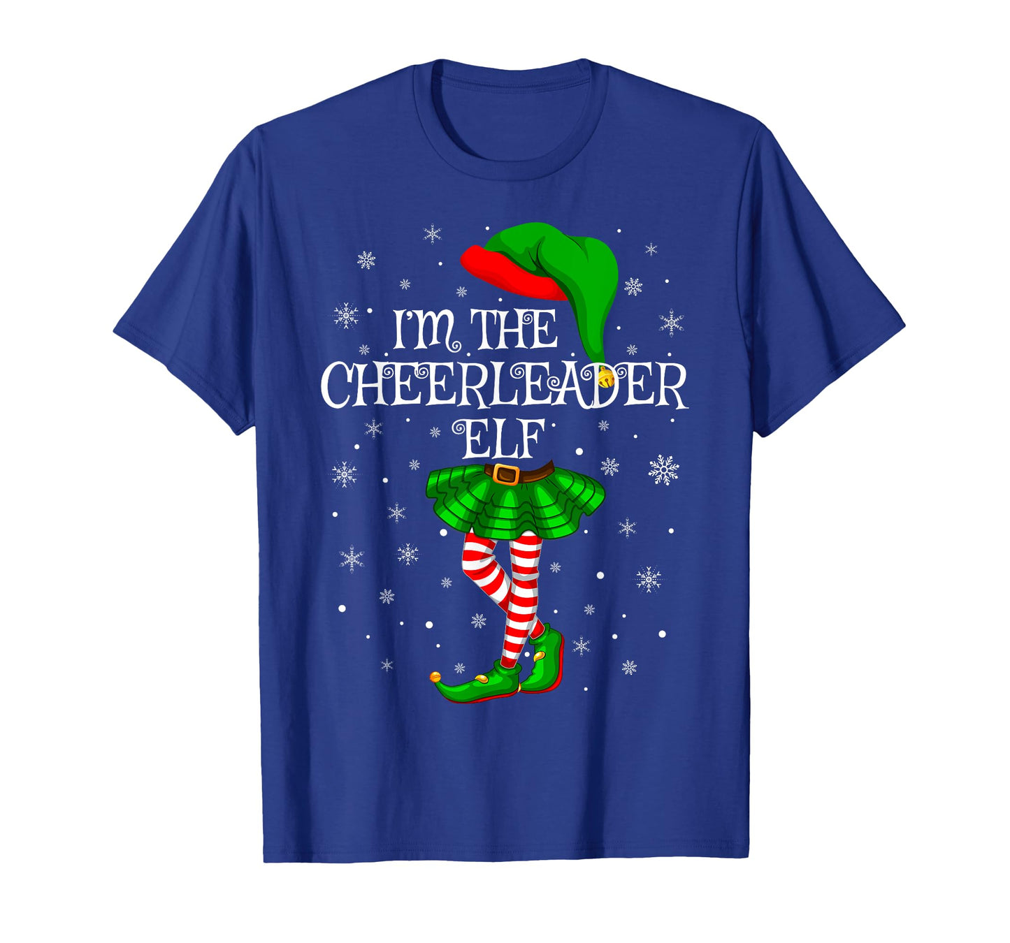 Cheerleader Elf Christmas Matching Family Women Girls Elf T-Shirt