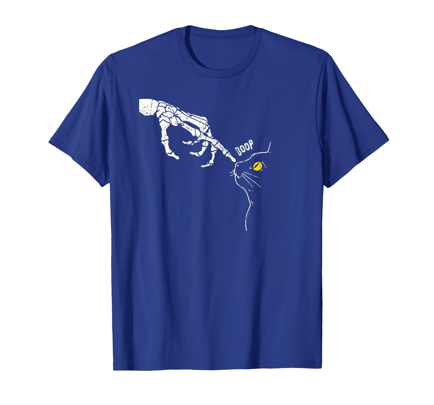 Cat Black Lover Skeleton Hand Boop Funny Halloween 2024 T-Shirt