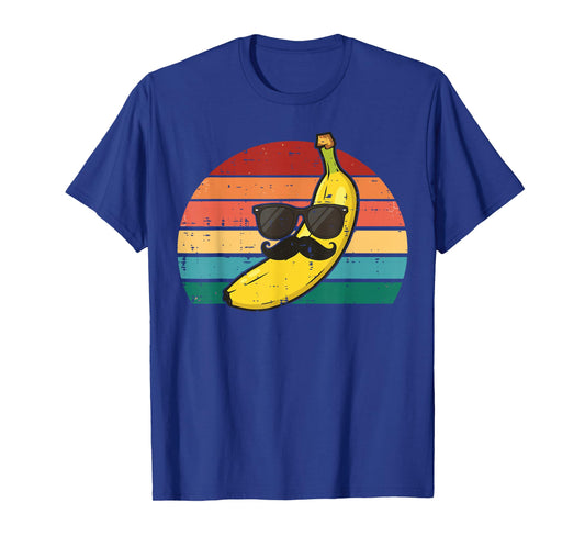 Banana Sunglasses Mustache Retro Fruit Face Men Boys Kids T-Shirt