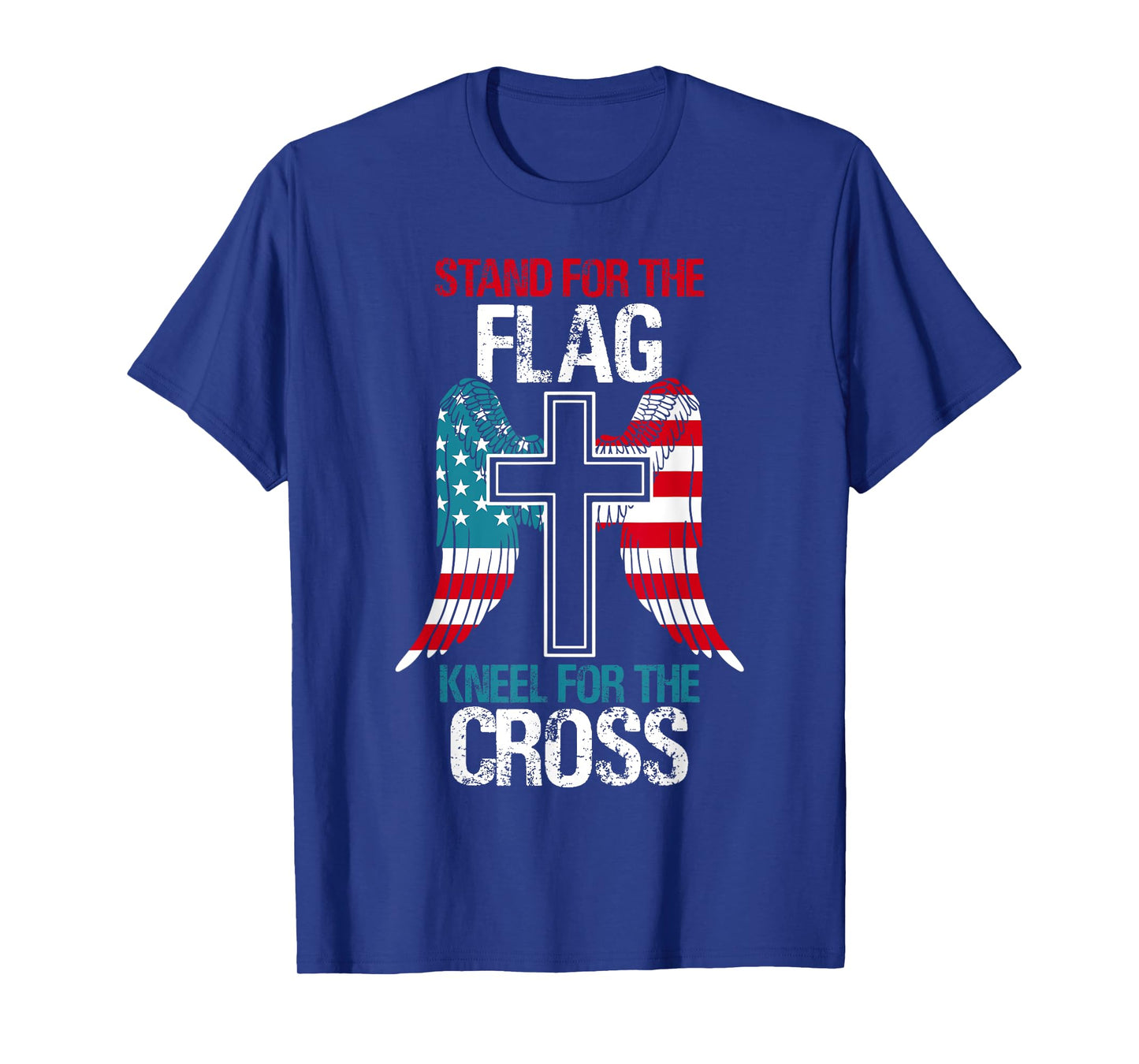 Stand For The Flag Kneel For The Cross USA Flag American T-Shirt