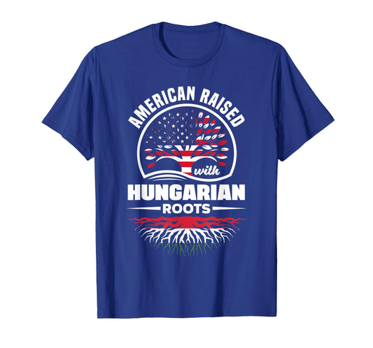 American Raised With Hungarian Roots Hungarian Hungary Flag T-Shirt