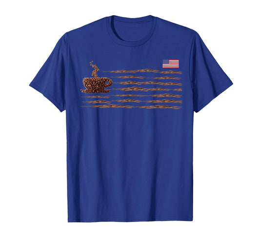 American Flag Vintage USA Men Women Patriotic Funny Coffee T-Shirt