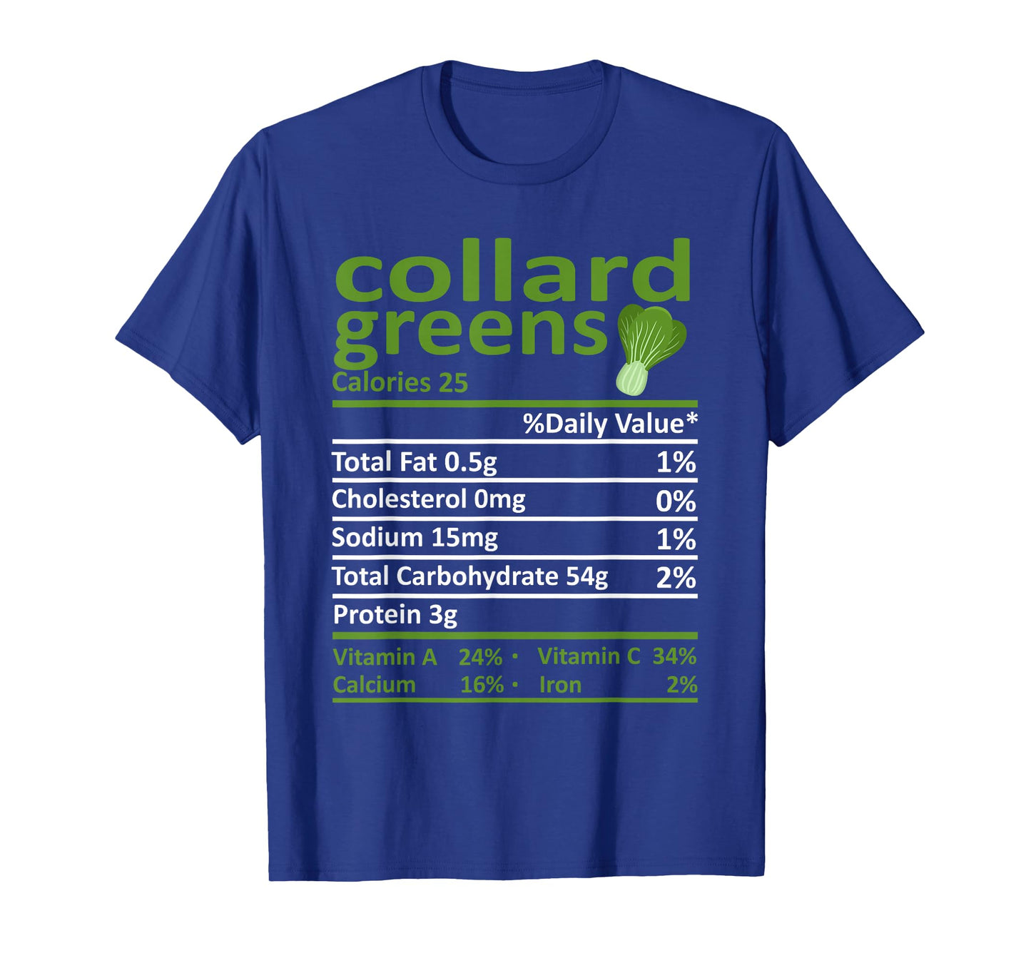 Collard Greens Nutrition Food Thanksgiving Costume Christmas T-Shirt