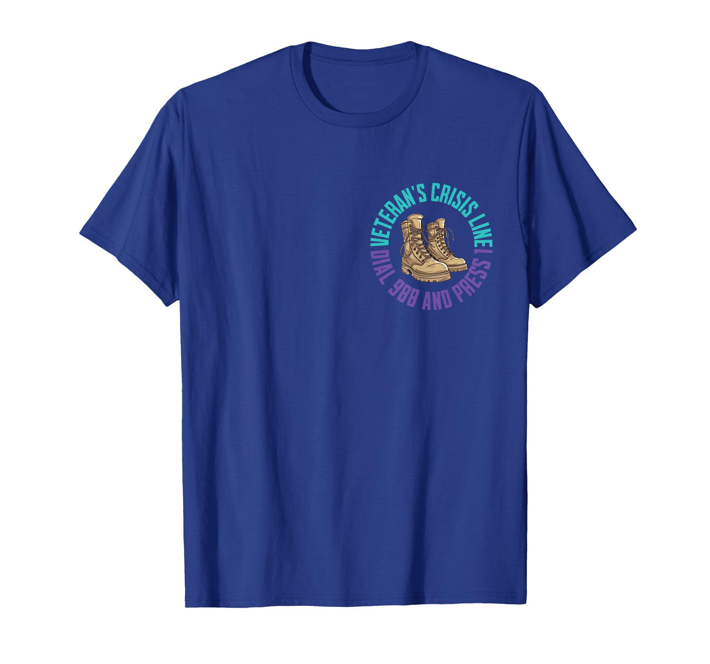(2 Sided) Military Veteran Suicide Awareness Crisis Number T-Shirt