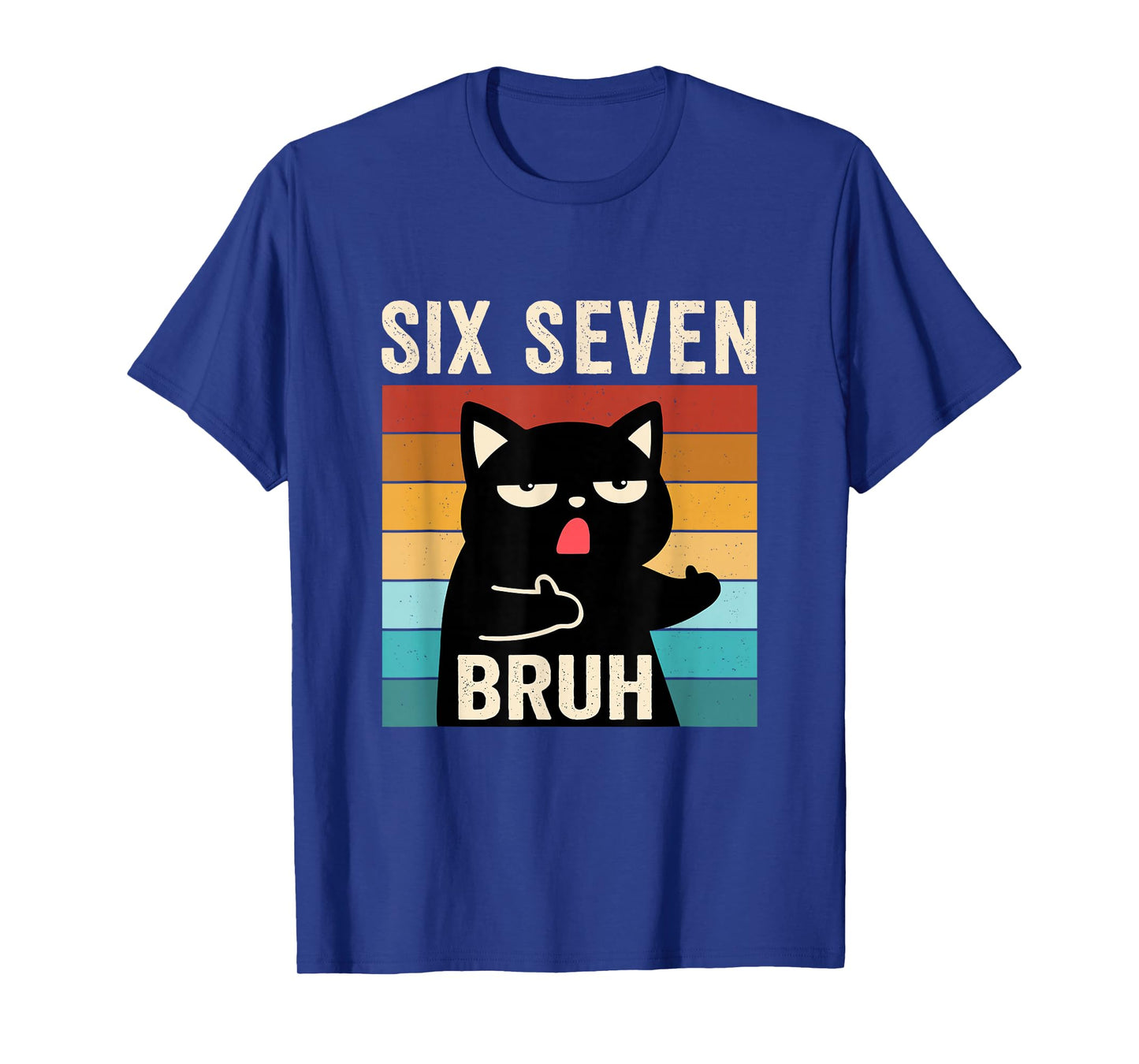 Funny 67 Meme Bruh with Cat Boys Girls Teens Six Seven Bruh T-Shirt