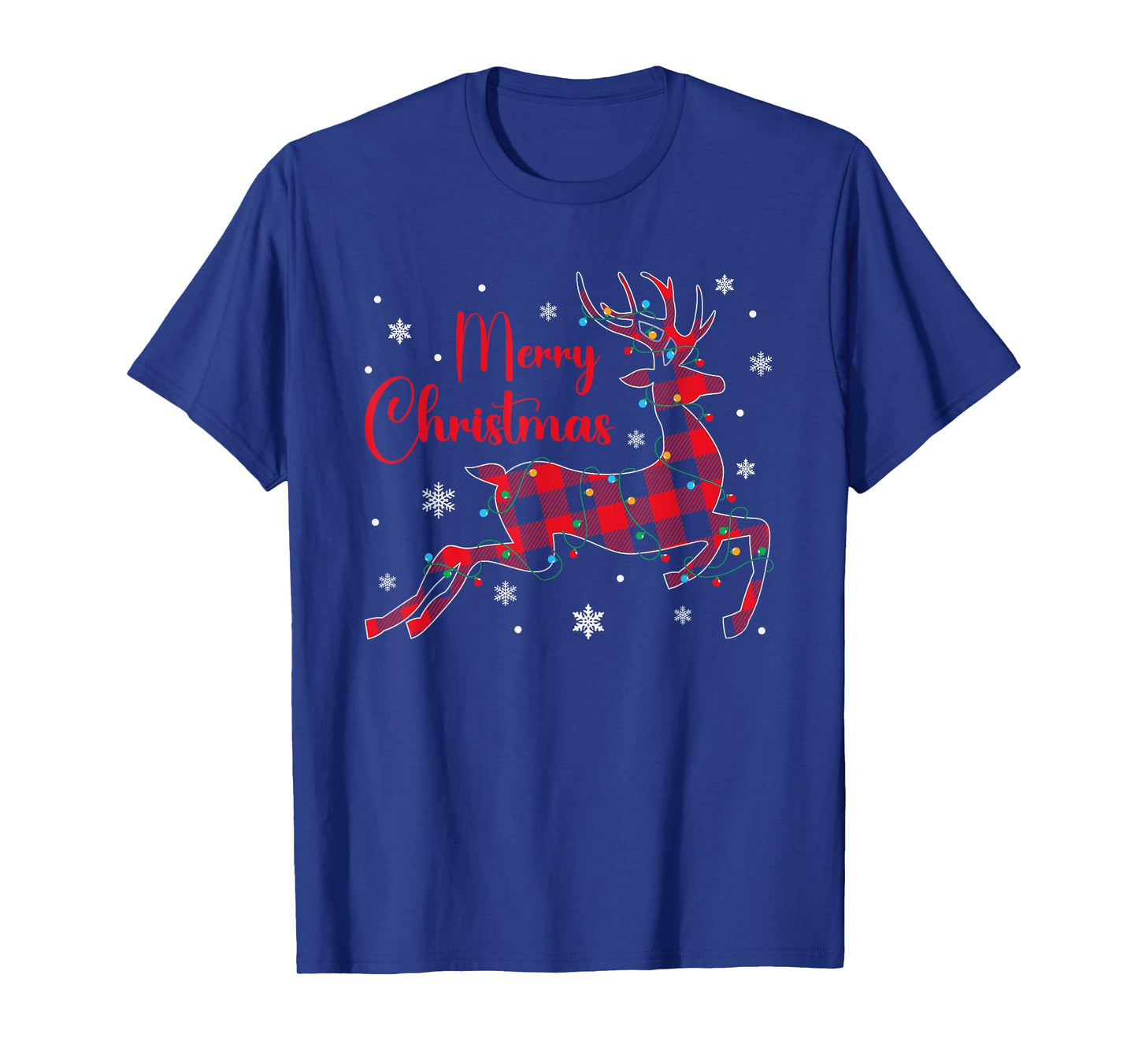 Christmas Pajamas Red Plaid Reindeer Buffalo Plaid Christmas T-Shirt