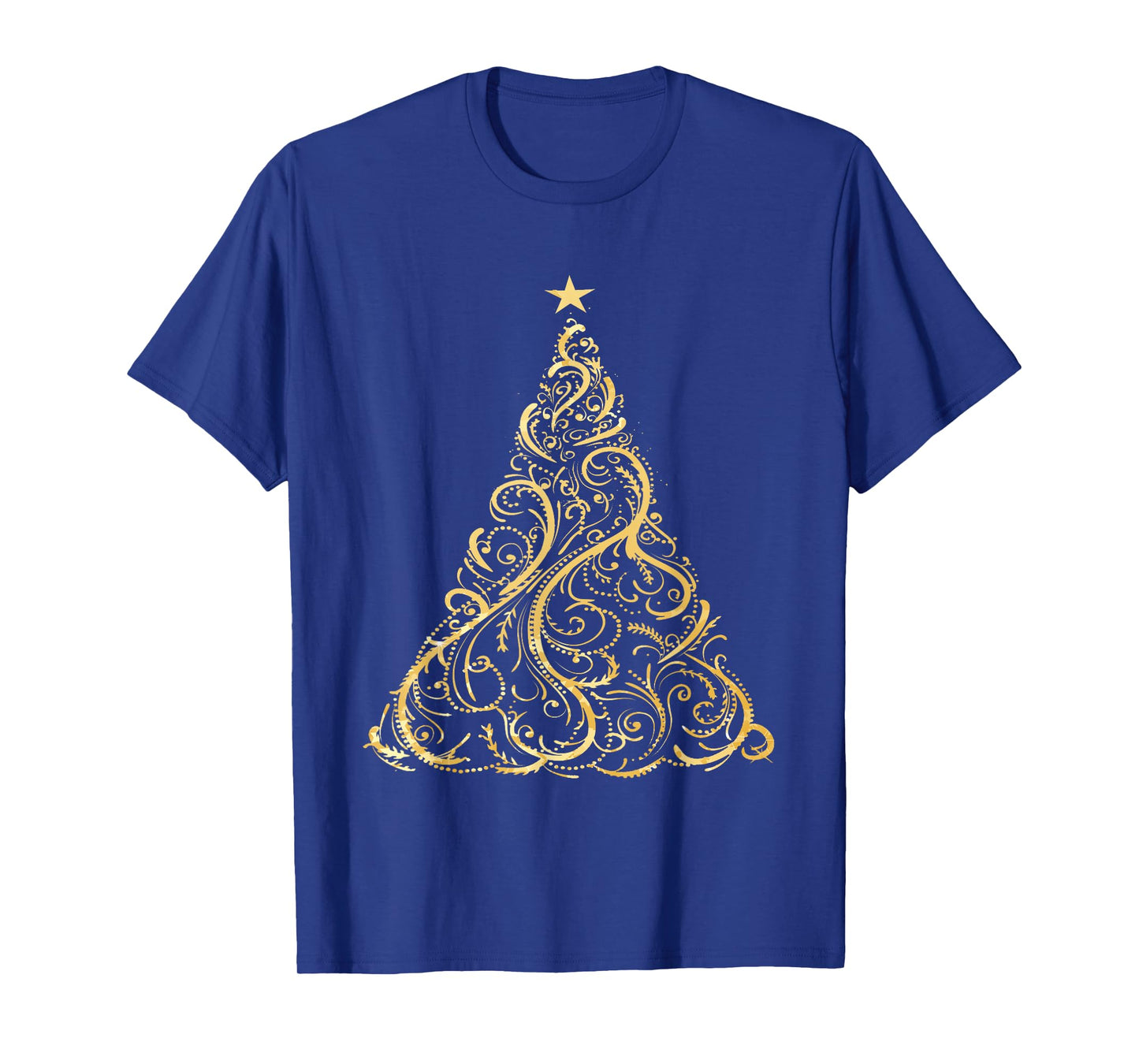 Christmas Tree Gold Deocrative Holiday Fashion T Shirt