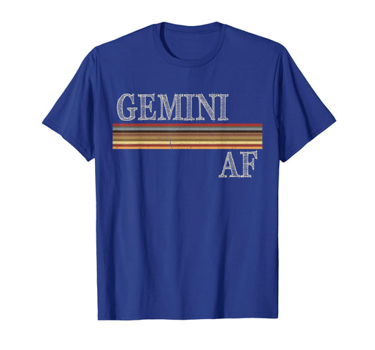 Gemini AF Funny Birthday T Shirt May & June Reto T-Shirt