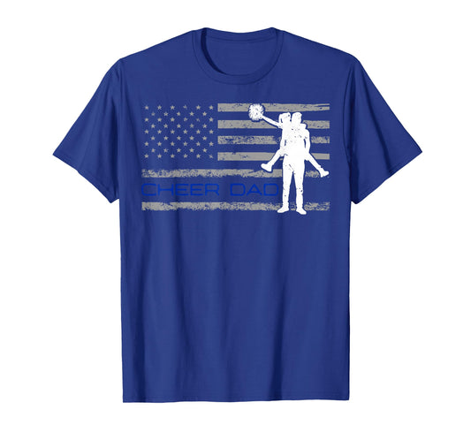 American US Flag Cheer Dad 4th of July Father's Day T-Shirt