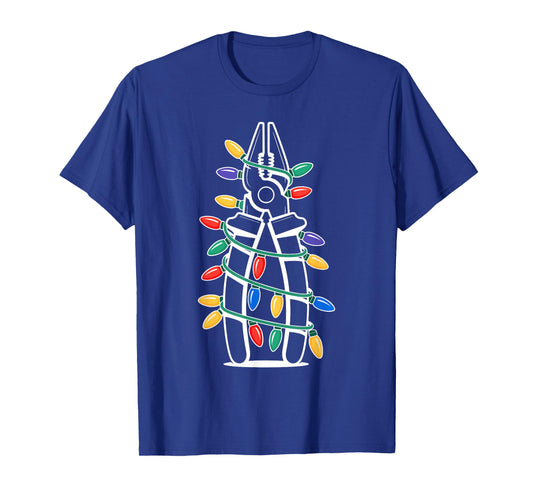 Christmas Lights Pliers Handyman Electrician Technician T-Shirt