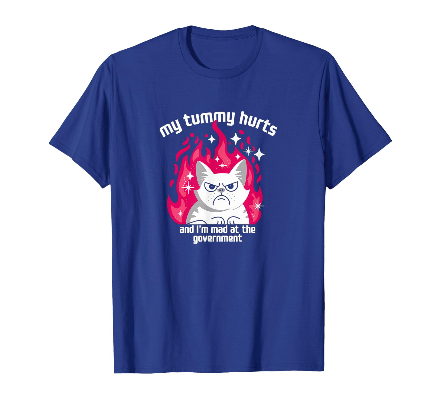Funny Cat My Tummy Hurts And I’m Mad At The Government T-Shirt