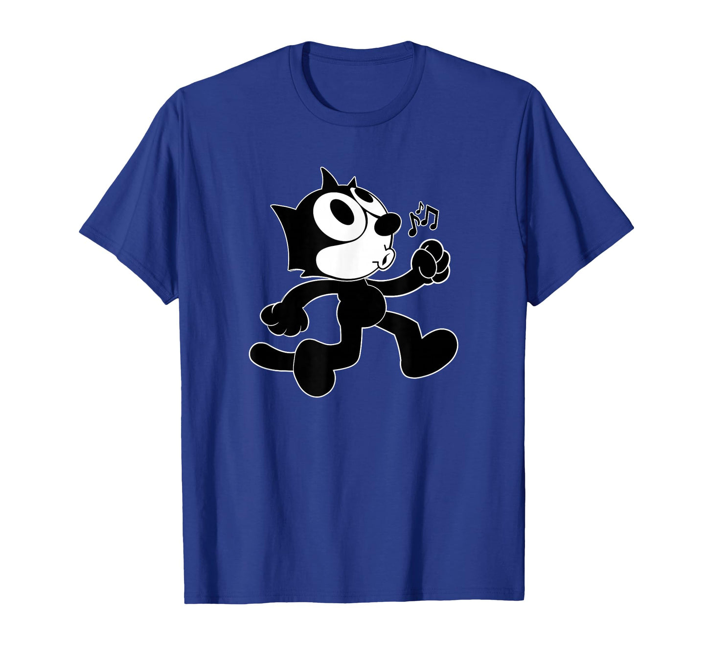 Felix Cartoon Whistling and Walking Music Notes Felix Tee T-Shirt