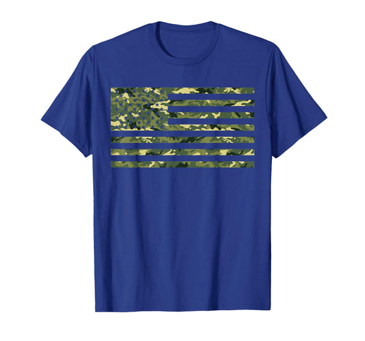 Proud Veteran Camouflage United States Army Soldier US Flag T-Shirt