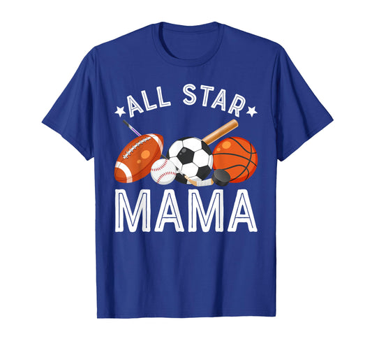 All Star Mama of The Birthday Boy Basketball Soccer Sport T-Shirt