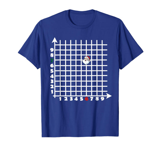 Coordinate (6,7) Funny Math Teacher 67 Math Christmas Santa T-Shirt