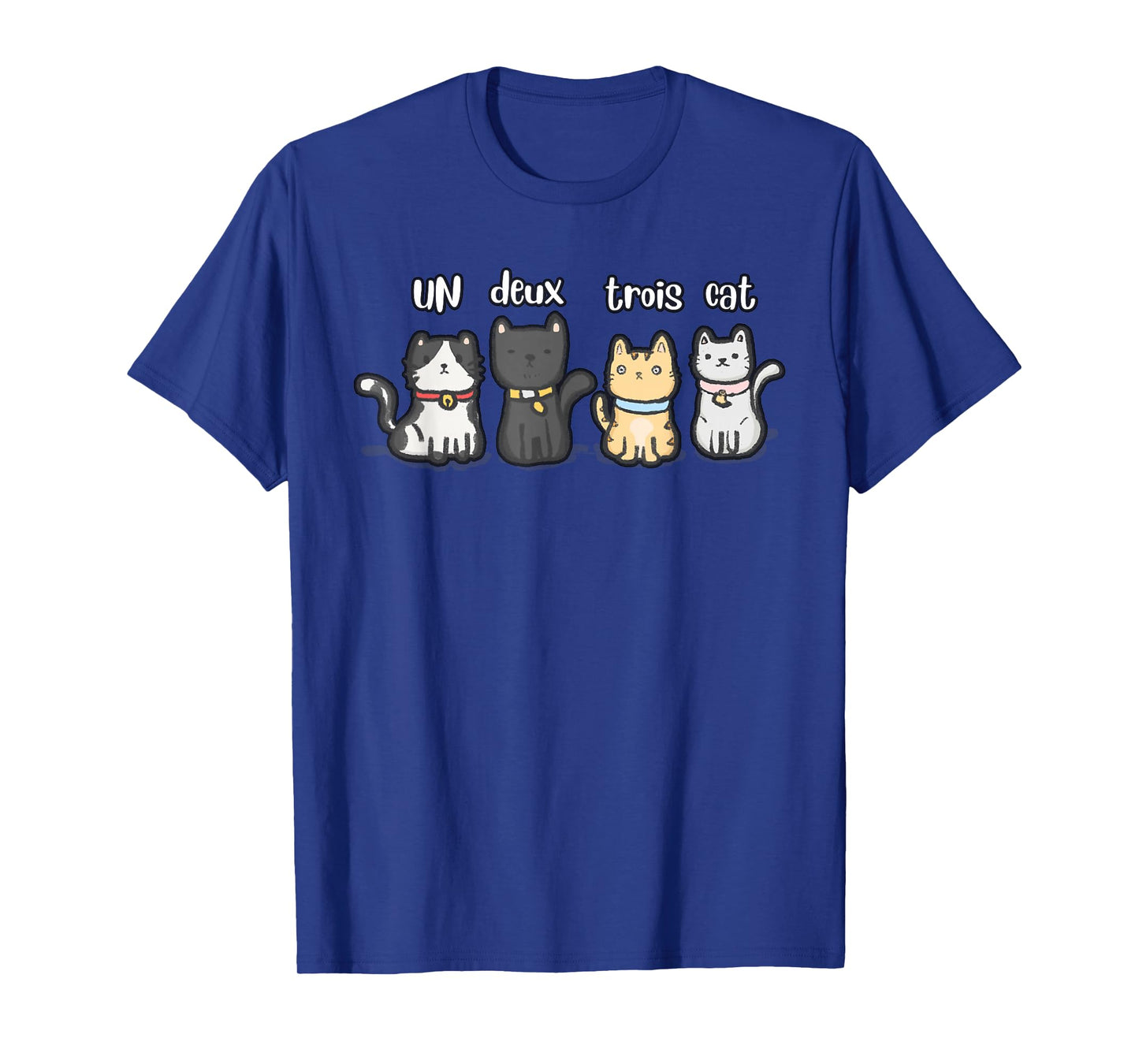Funny Sarcastic Meme French Un Deux Trois Cat Kitten Lover T-Shirt for Men Women Kids