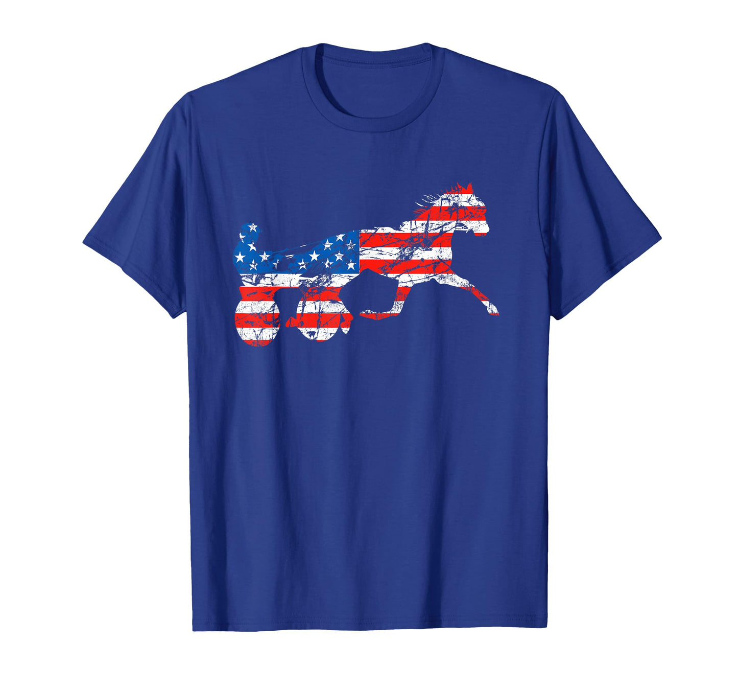 Vintage Harness Racer USA Flag Trotting Horse Harness Racer T-Shirt