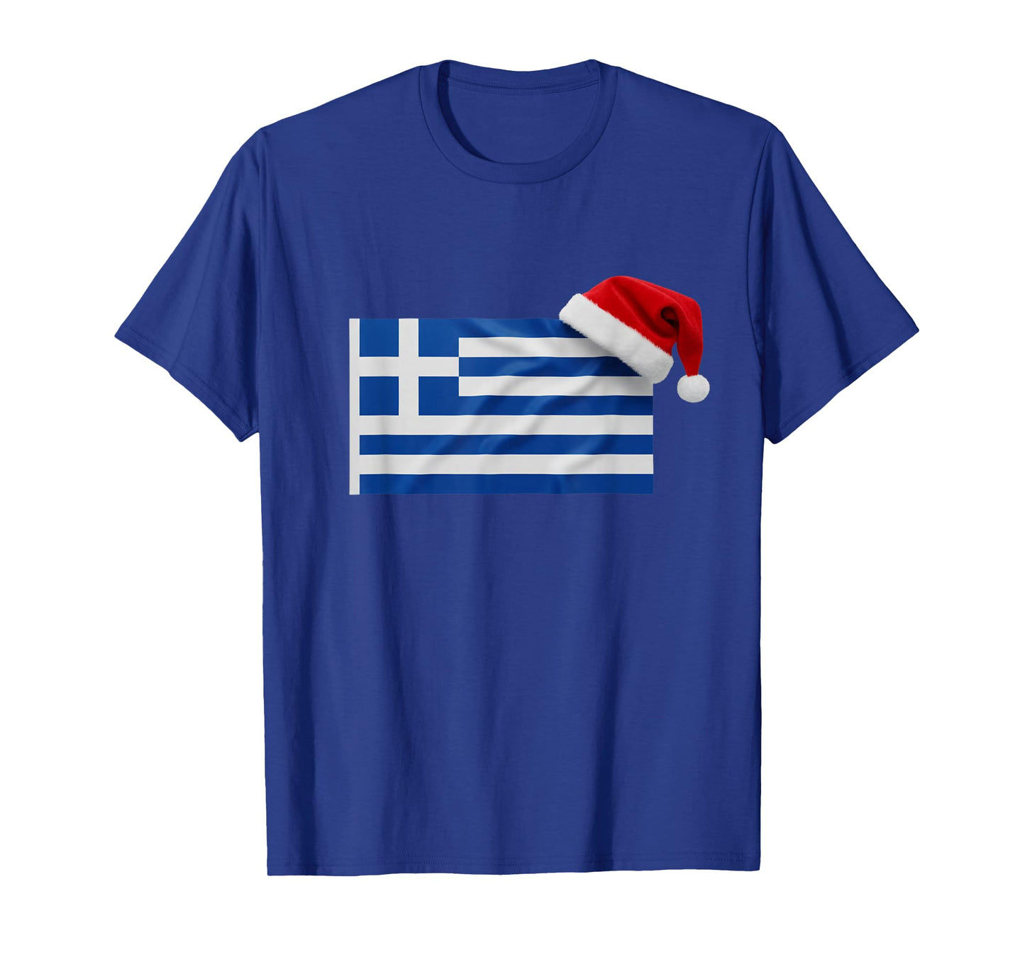 Greek Flag Santa Hat Funny Greece Christmas Holiday T-Shirt
