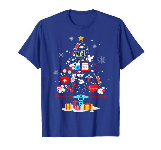 Christmas Tree Medical Tools Funny Nurse At Xmas Looks How T-Shirt
