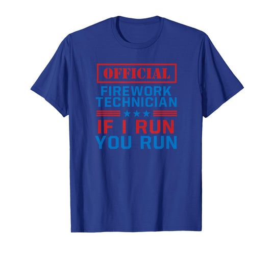Funny 4th of July Firework Technician Pyromaniac USA Design T-Shirt