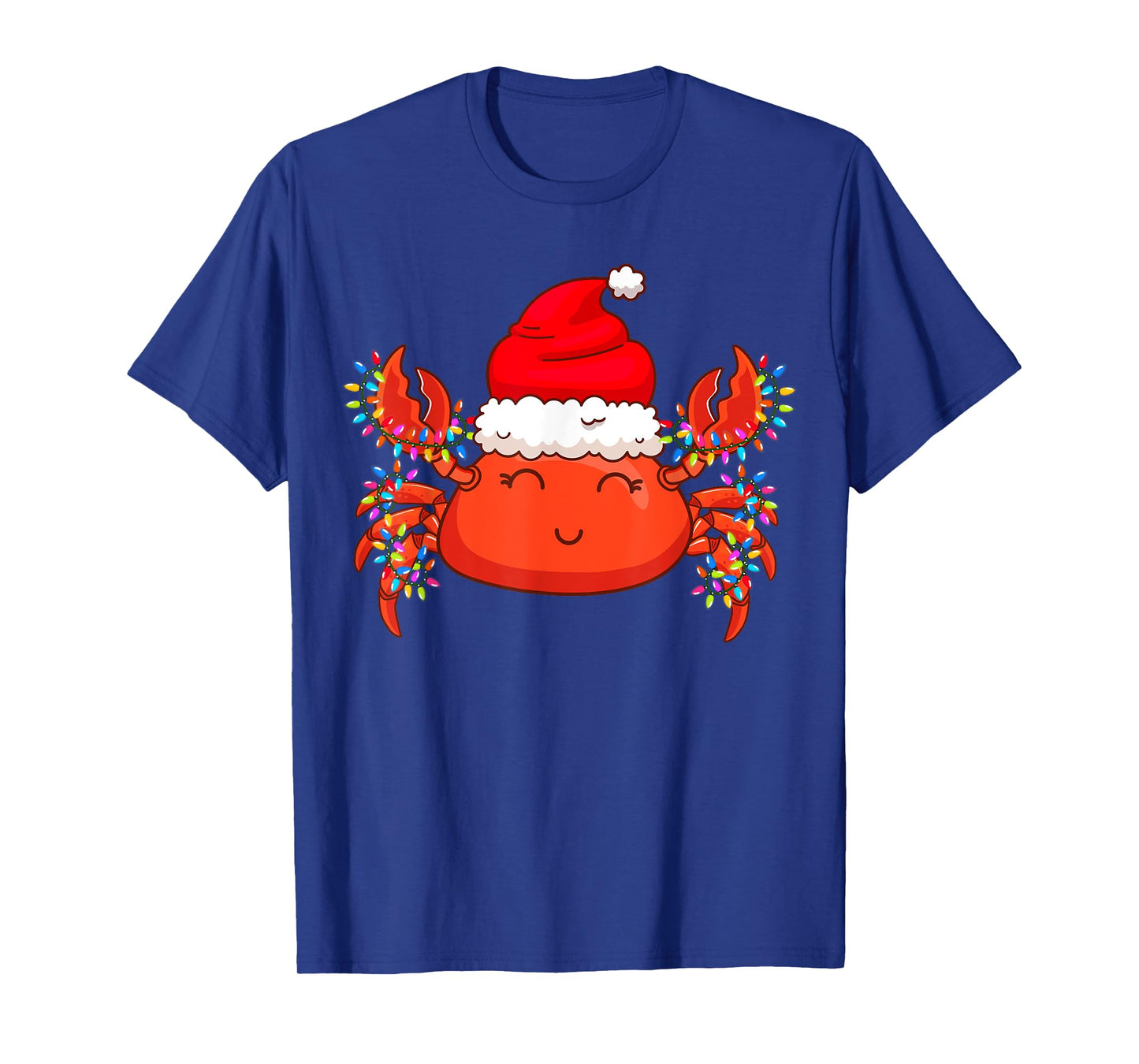 Christmas Lights Crab Wearing Xmas Hat - Cute Crab Lover T-Shirt